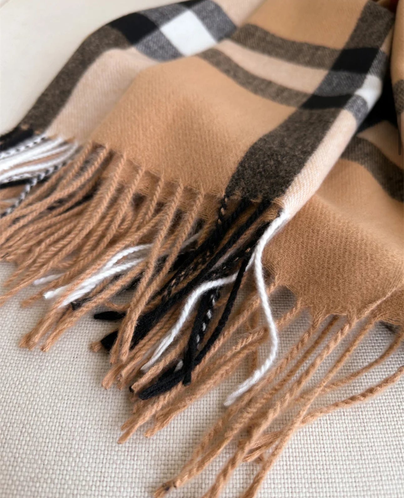Plaid Cashmere Scarf